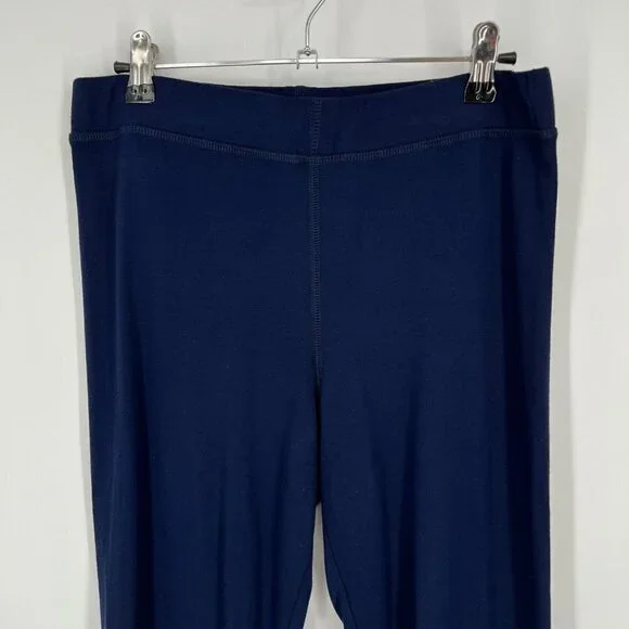 Boden Womens High Rise Crop Jersey Leggings Size 10 Navy Blue Casual Soft Knit - Picture 3 of 11